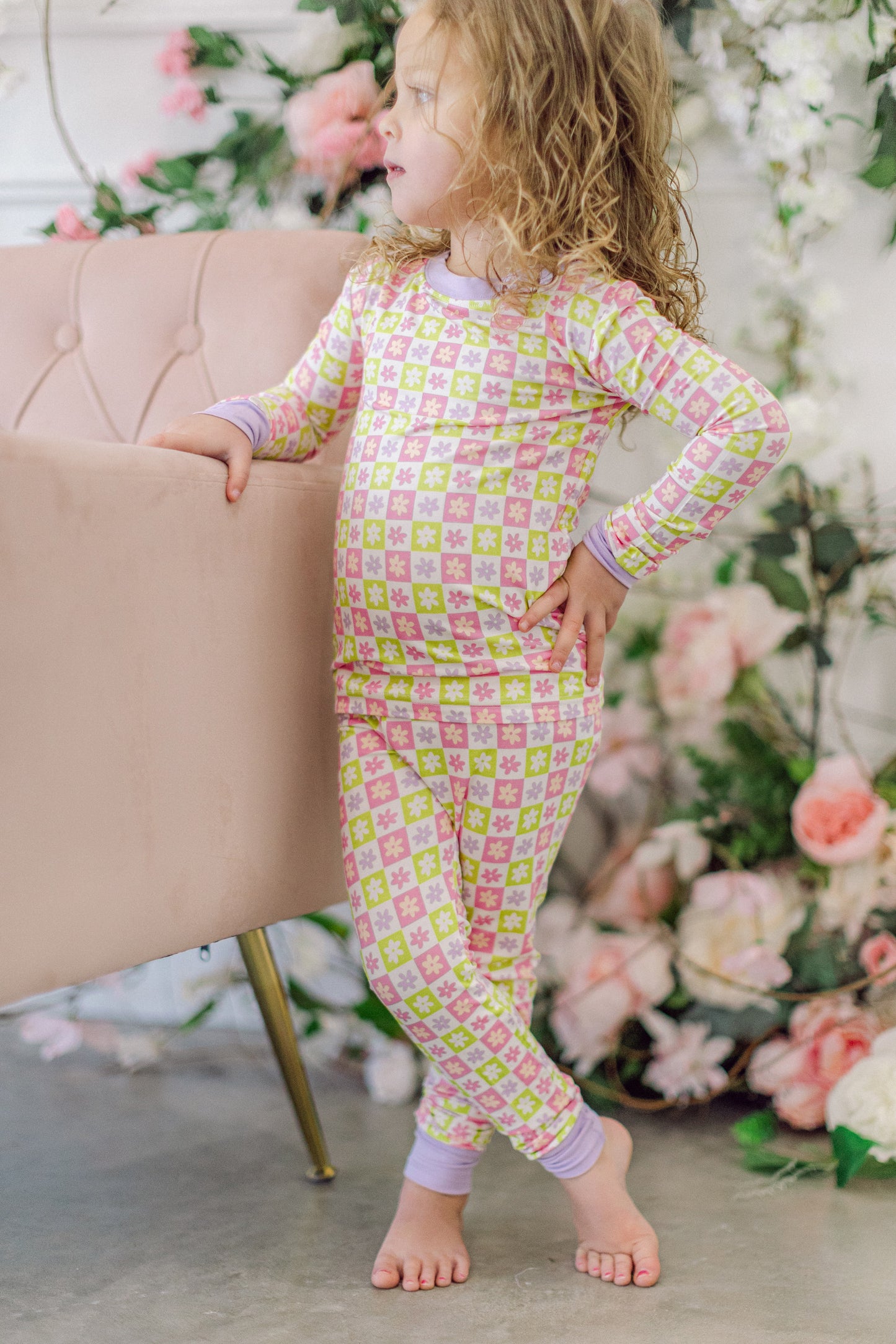 Floral Spring Check Premium PJ Set