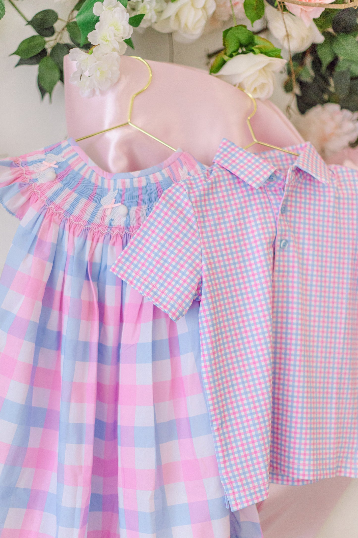 Pink and Blue Check Boys' Polo