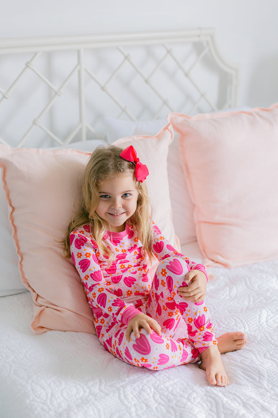 Poppy Stripe - Everyday Set <br> Kids Cotton Notched Pajama Set main image 1