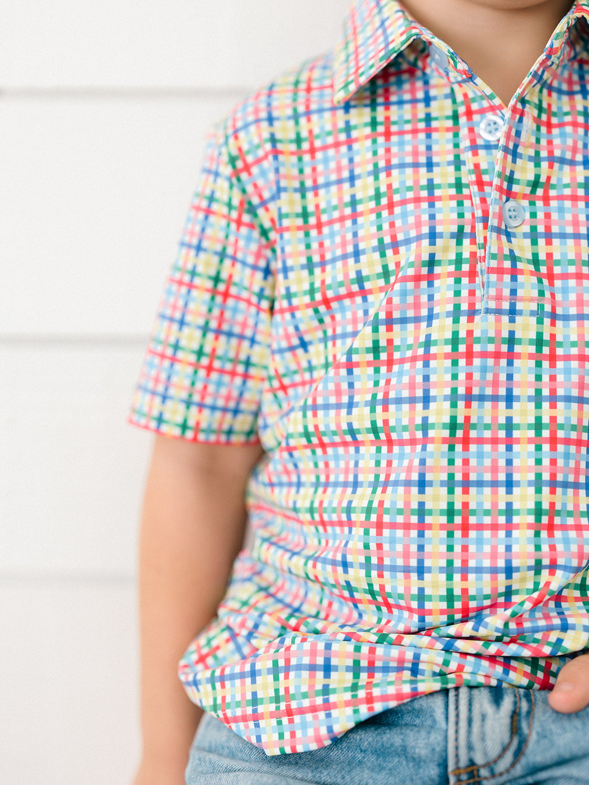 Color Pop Plaid Boys' Polo