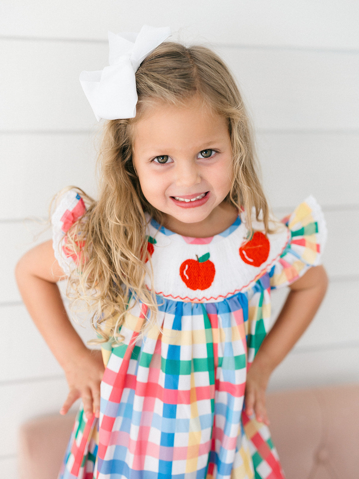 Smocked Back to School Apple Dress I Poppy Kids Co 24m