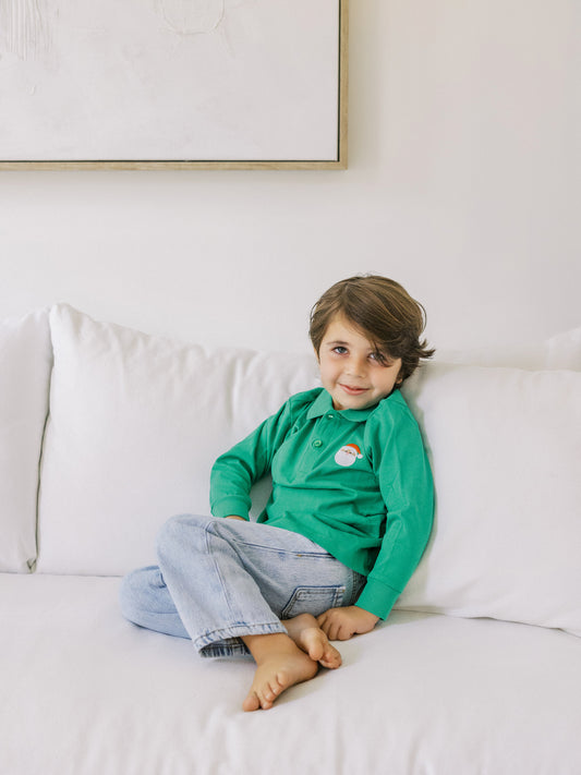 Santa Long Sleeve Boys' Polo