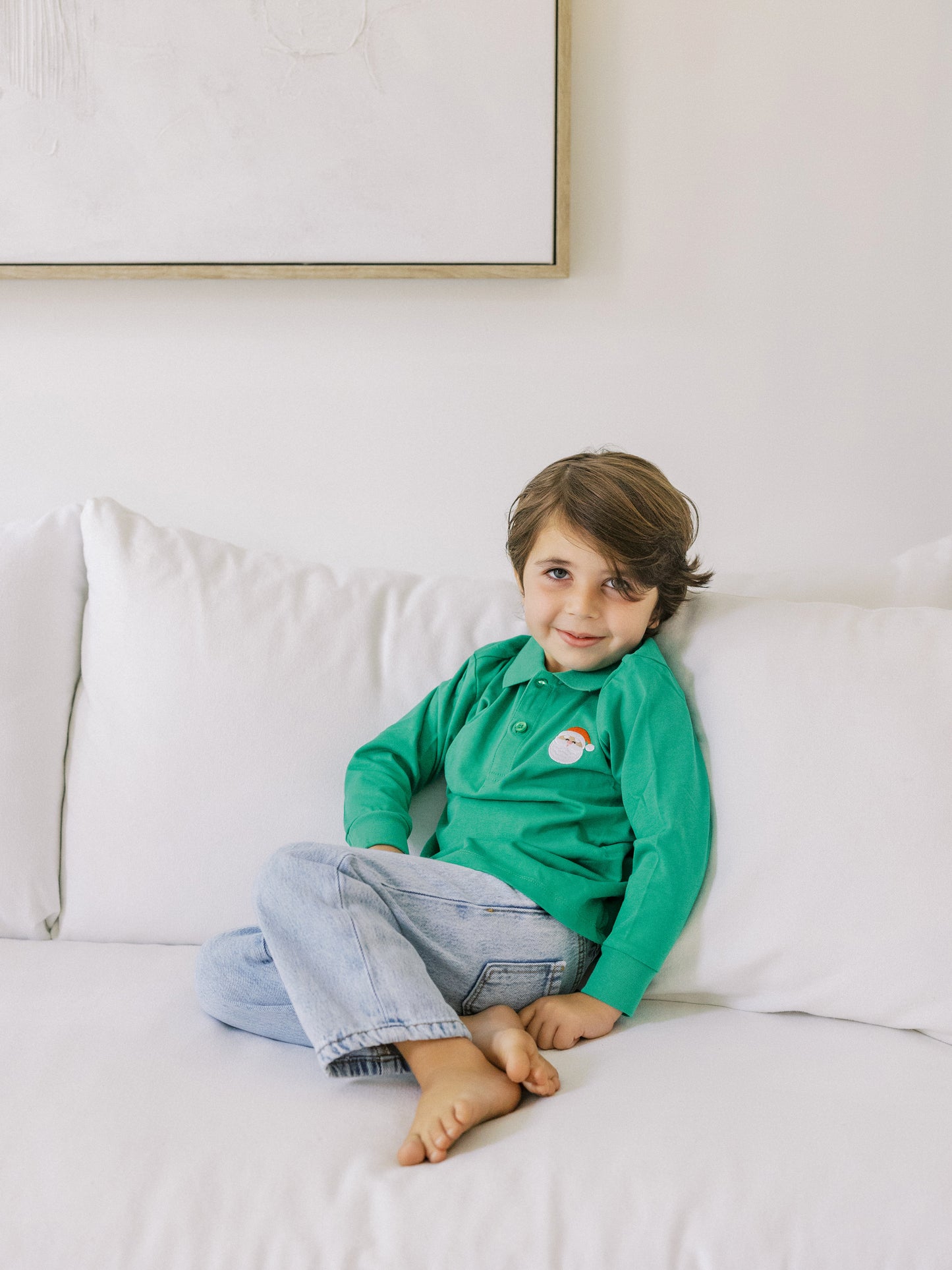 Santa Long Sleeve Boys' Polo