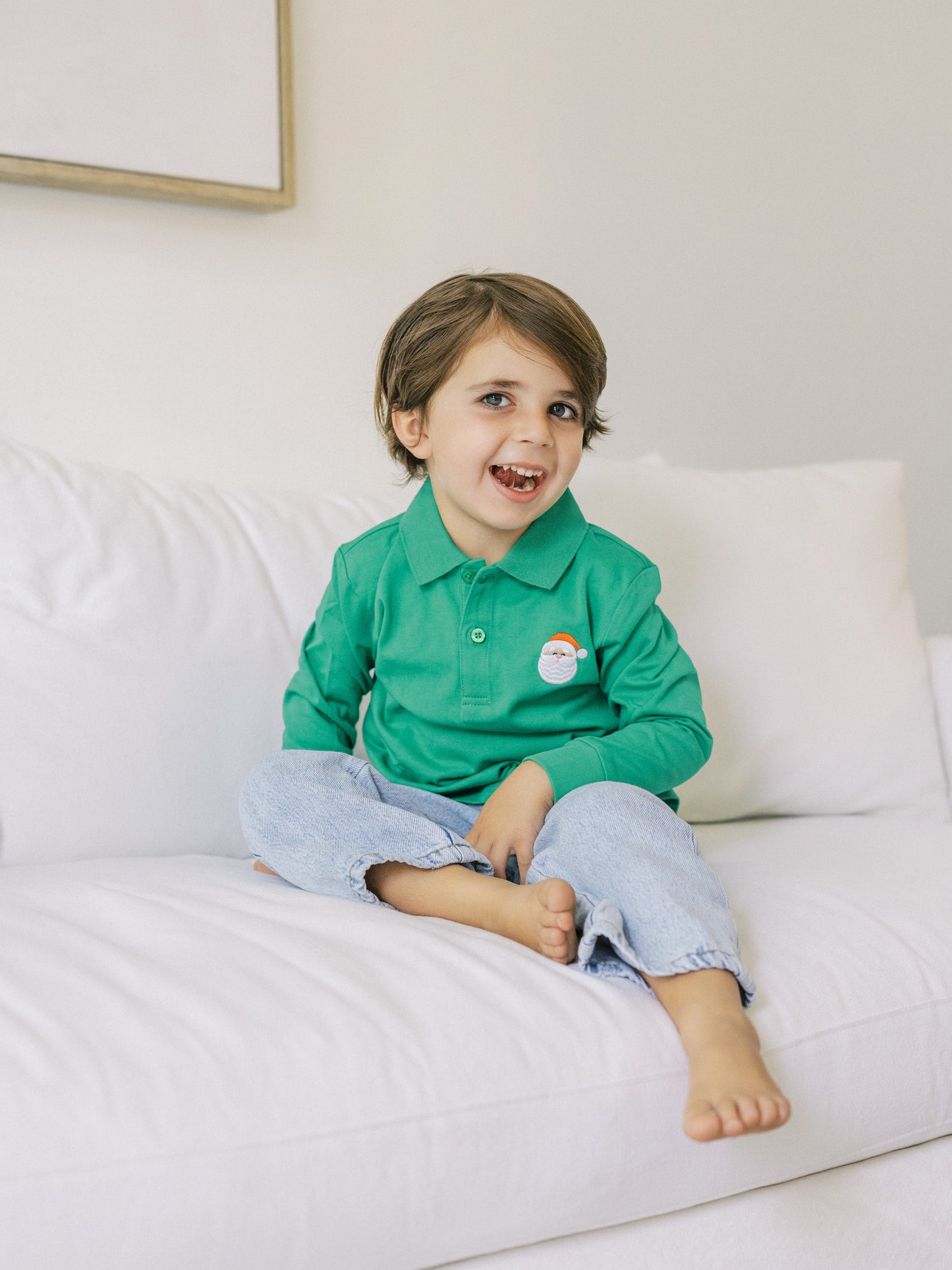 Santa Long Sleeve Boys' Polo