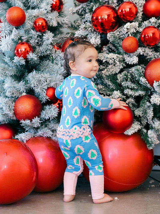 Starry Tree Ruffle Romper