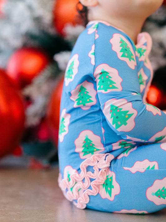 Starry Tree Ruffle Romper
