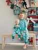Green Starry Tree Zipper Romper