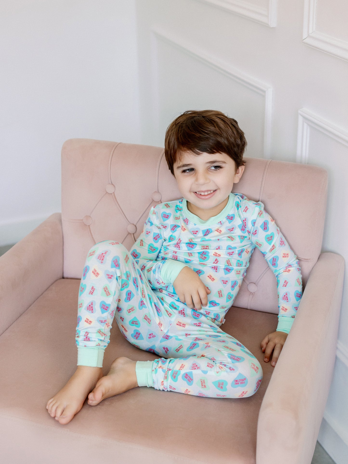 Blue Convo Hearts PJ Set