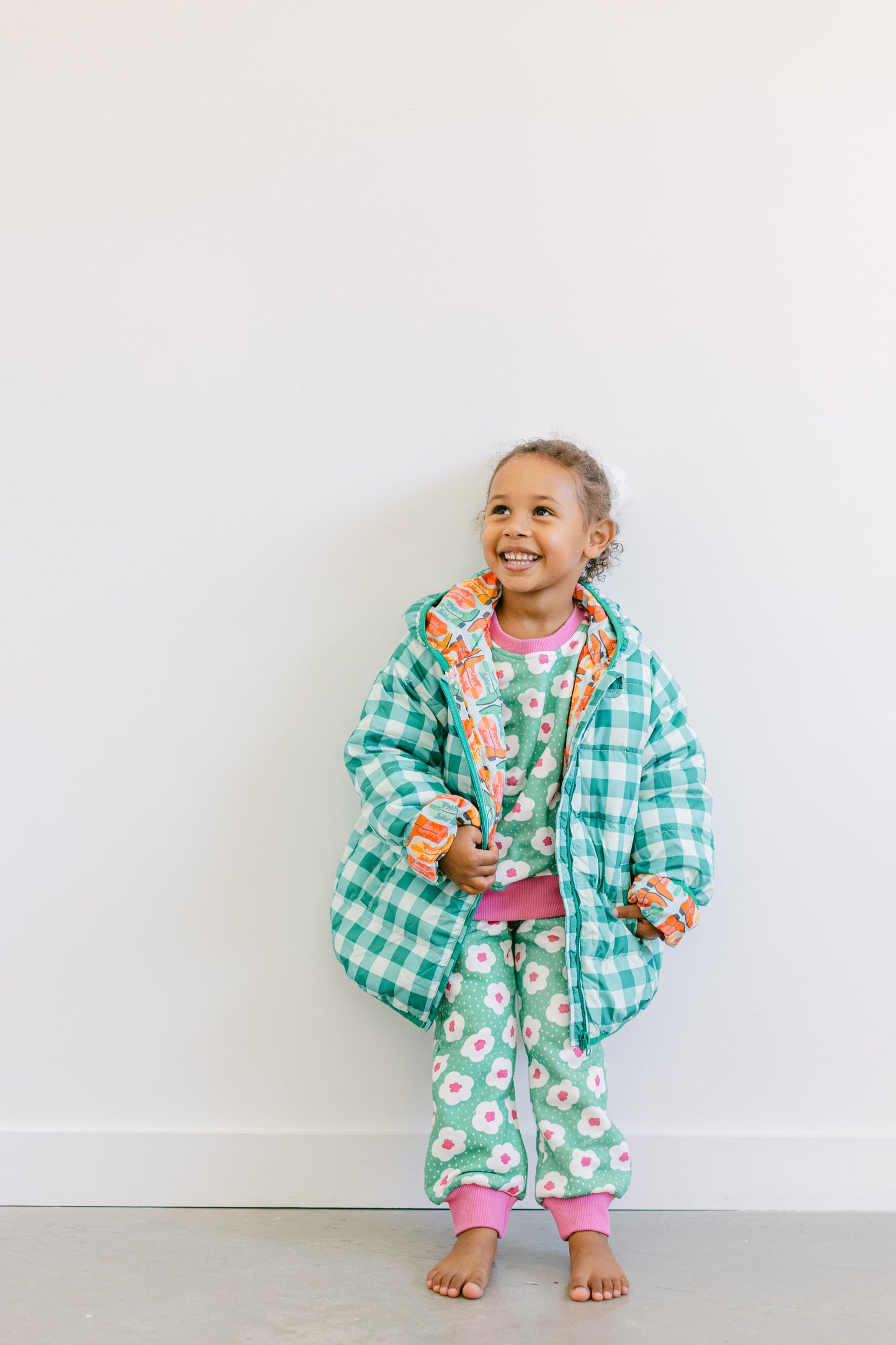 Giddy Up Gingham Puffer Jacket