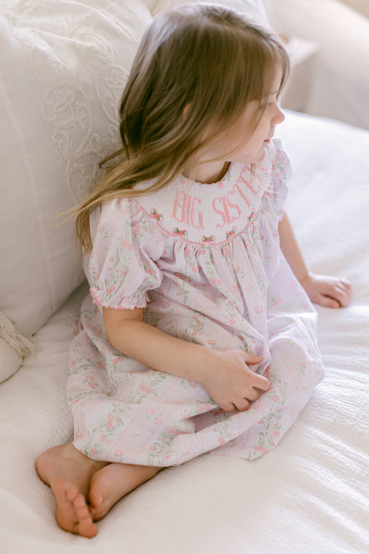 Pink Floral Big Sister Dress