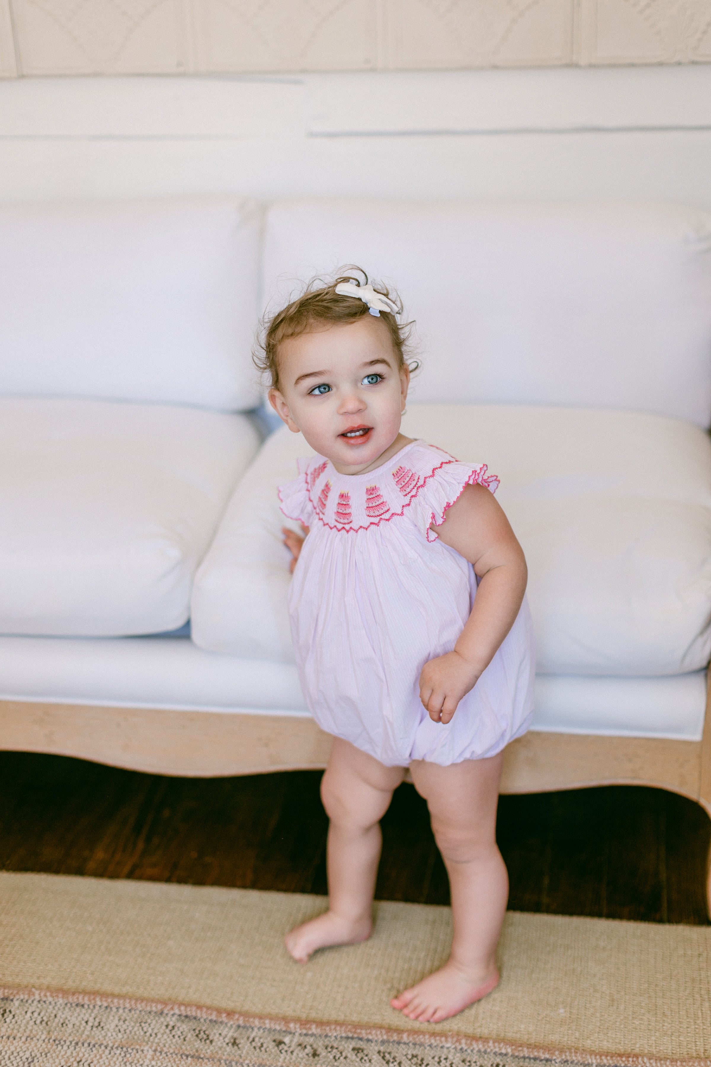 トップス POPPY BALLOON RIBBON CAMI (BLUE) Purple Spider Smocked Bubble I Poppy Kids Co