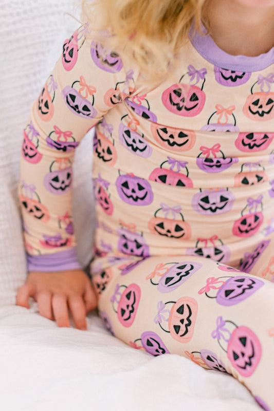 Pink Halloween Bucket Premium PJ Set