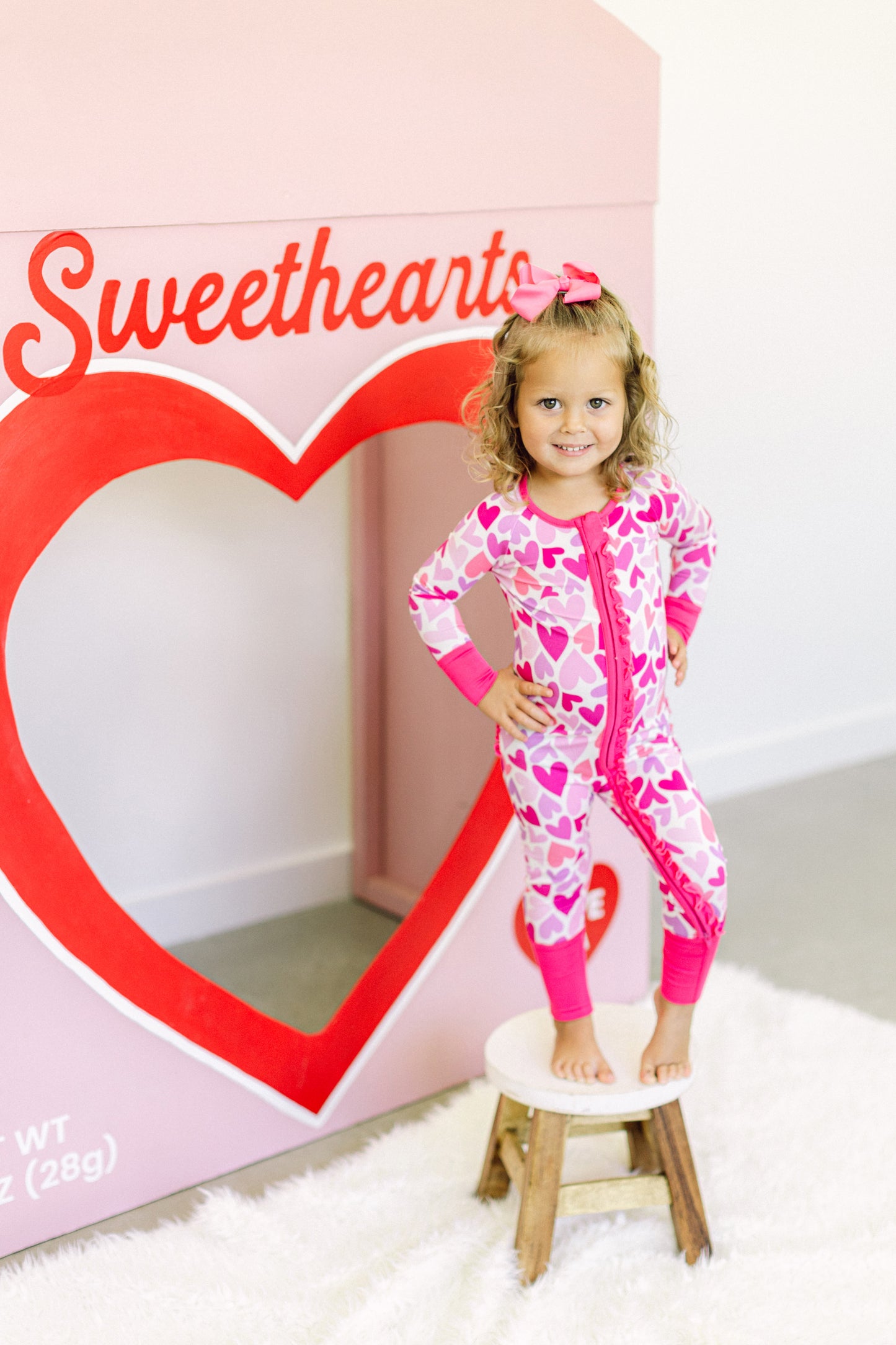 Pink Valentine Premium Ruffle Romper