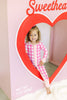 Pink Heart Check Premium Ruffle Romper