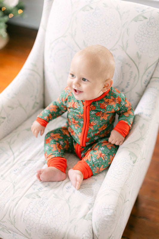 Cowboy Gingerbread Premium Zipper Romper
