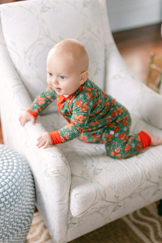 Cowboy Gingerbread Premium Zipper Romper
