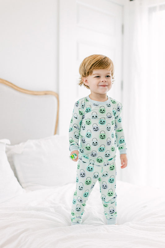Green Halloween Bucket Premium PJ Set