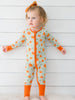 Cozy Pumpkin Zipper Romper