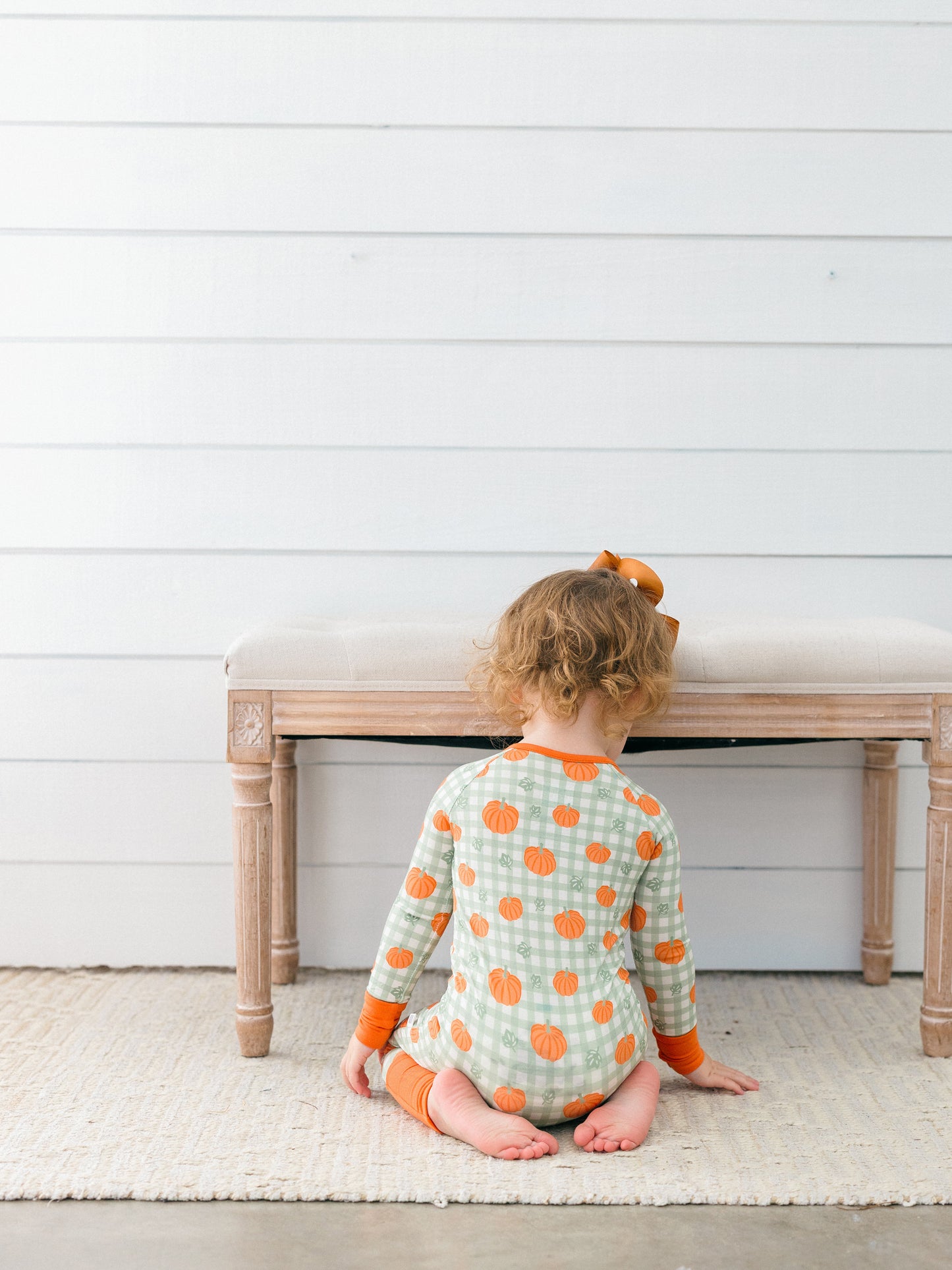Cozy Pumpkin Zipper Romper