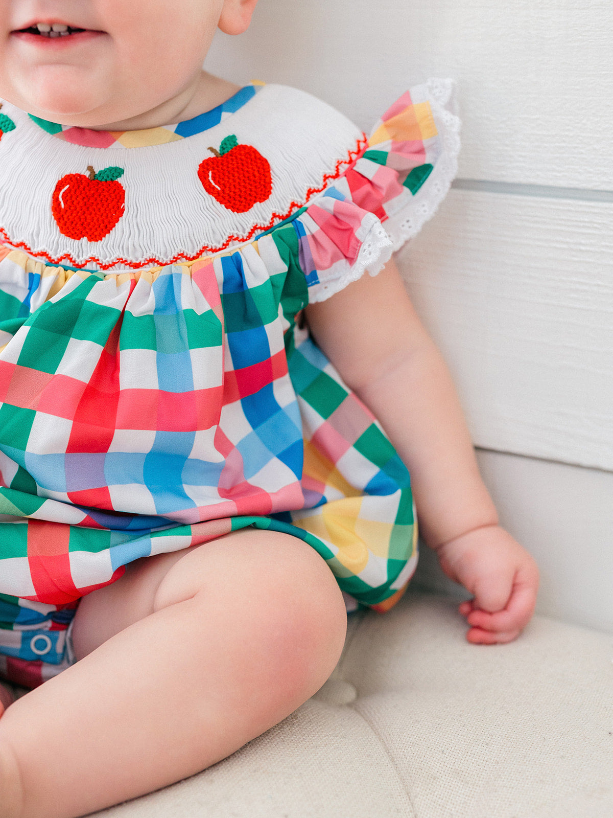 Smocked Apple Back to School Bubble I Poppy Kids Co 6m