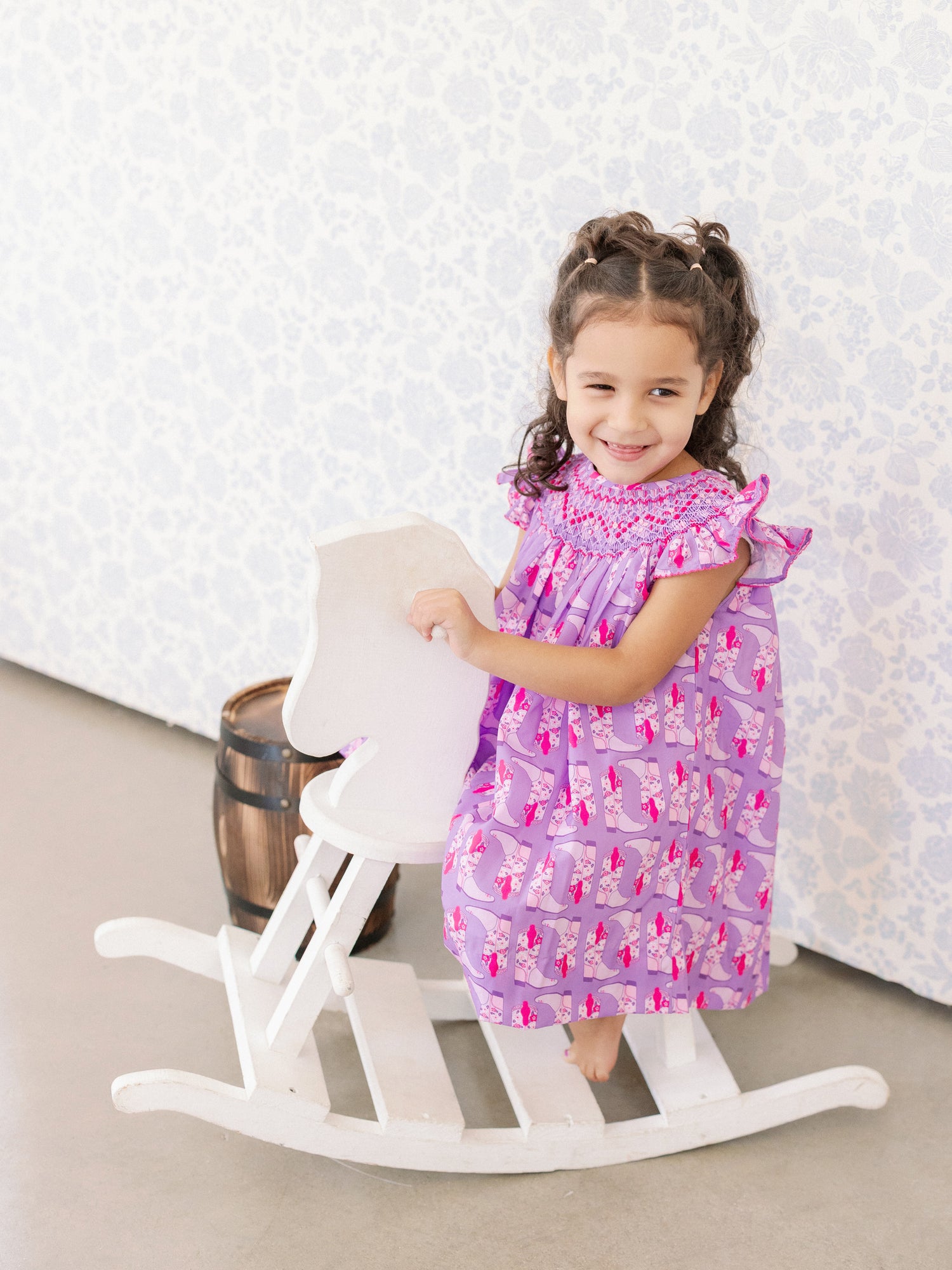 Purple Cowgirl Boots Smocked Dress I Poppy Kids Co Purple Cowgirl Boots Smocked Dress I Poppy Kids Co