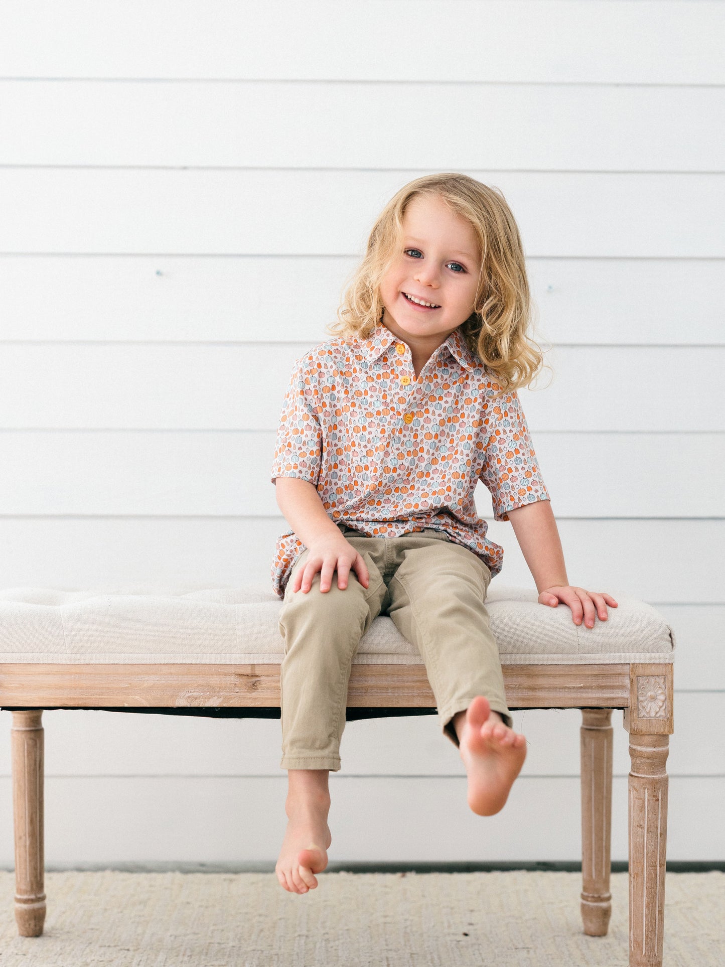 Orange Pumpkin Boys' Polo