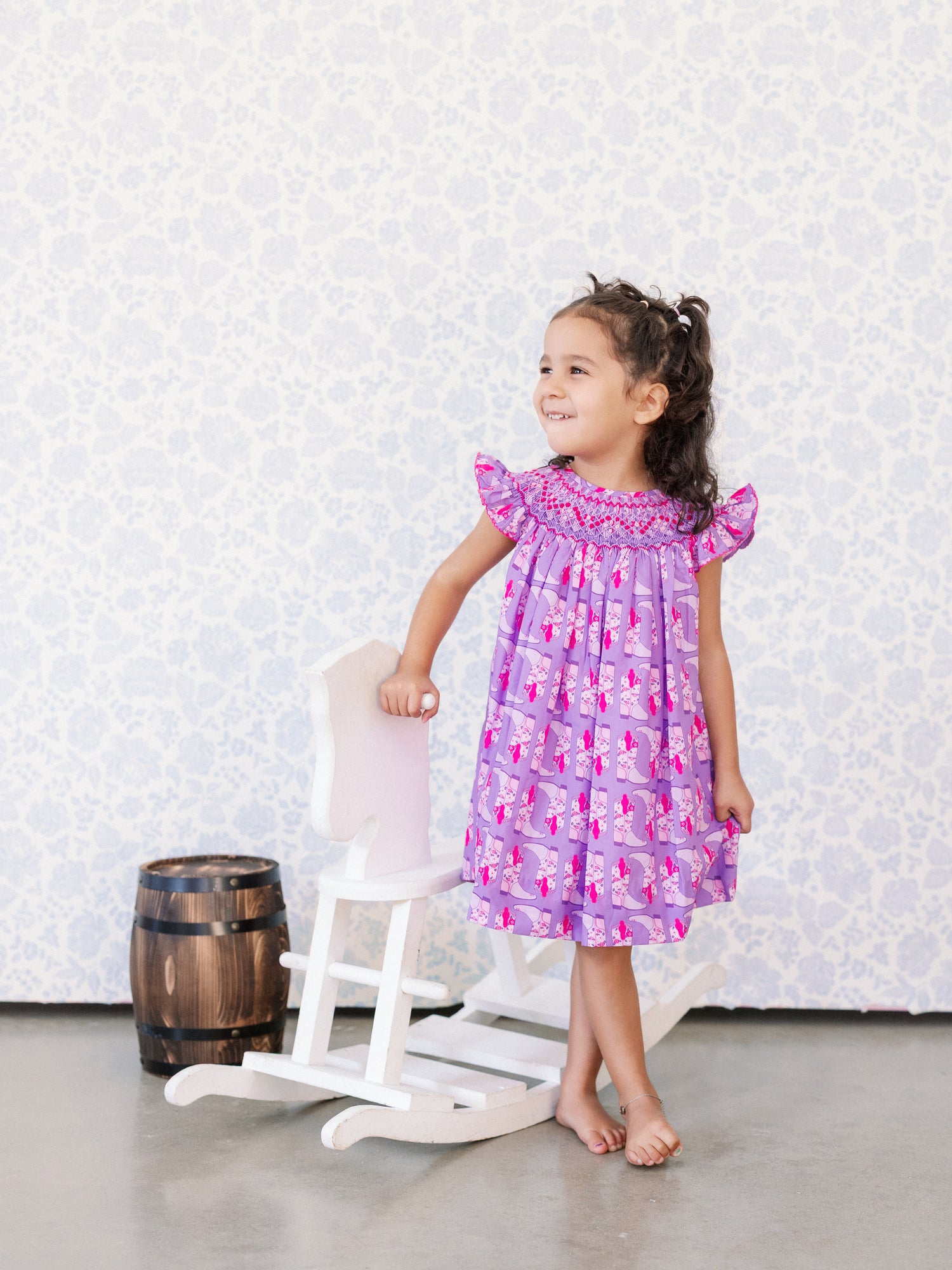 Purple Cowgirl Boots Smocked Dress I Poppy Kids Co Purple Cowgirl Boots Smocked Dress I Poppy Kids Co