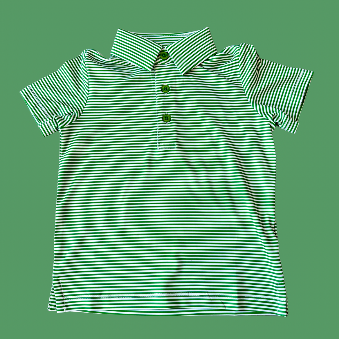 Green striped deals polo