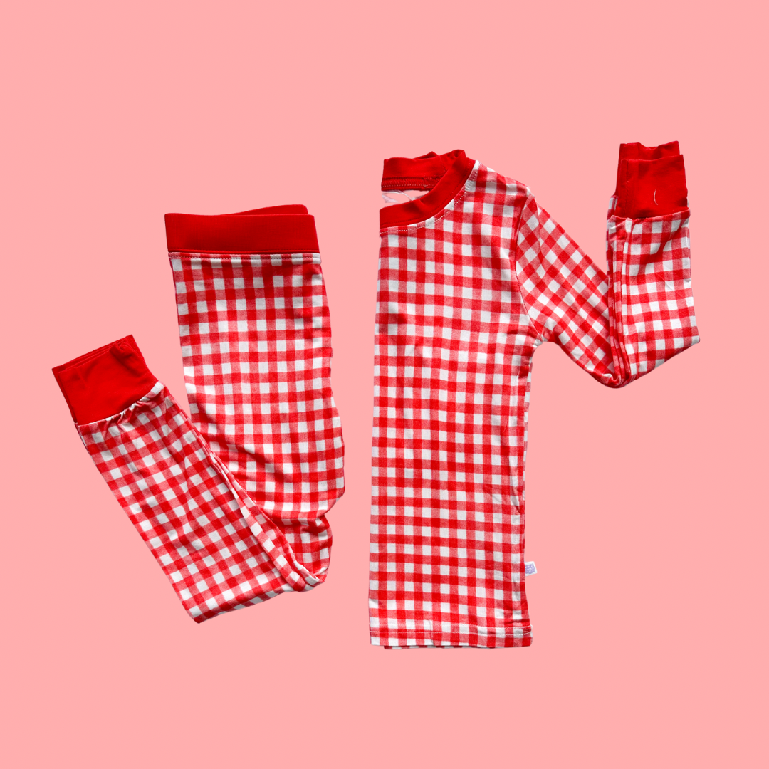 Red gingham pyjamas hotsell