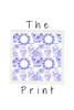 Pattern of teapots with 'The Print' text on a white background