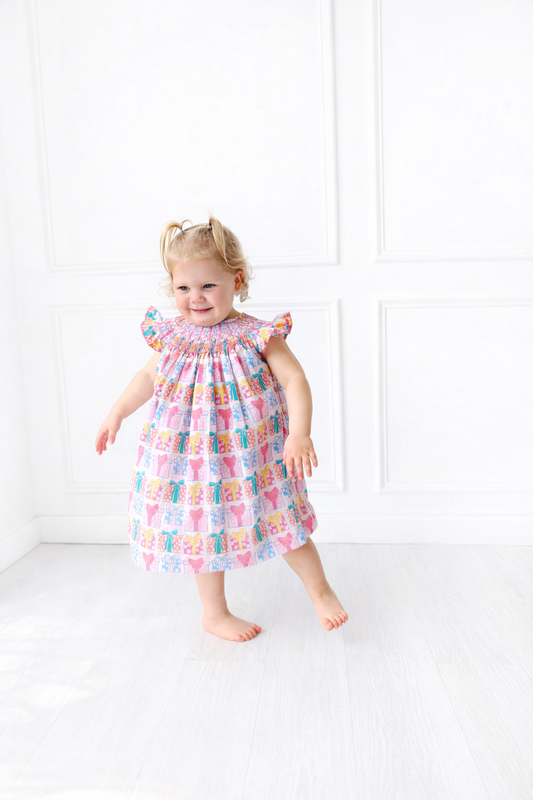 Floral Gift Smocked Dress