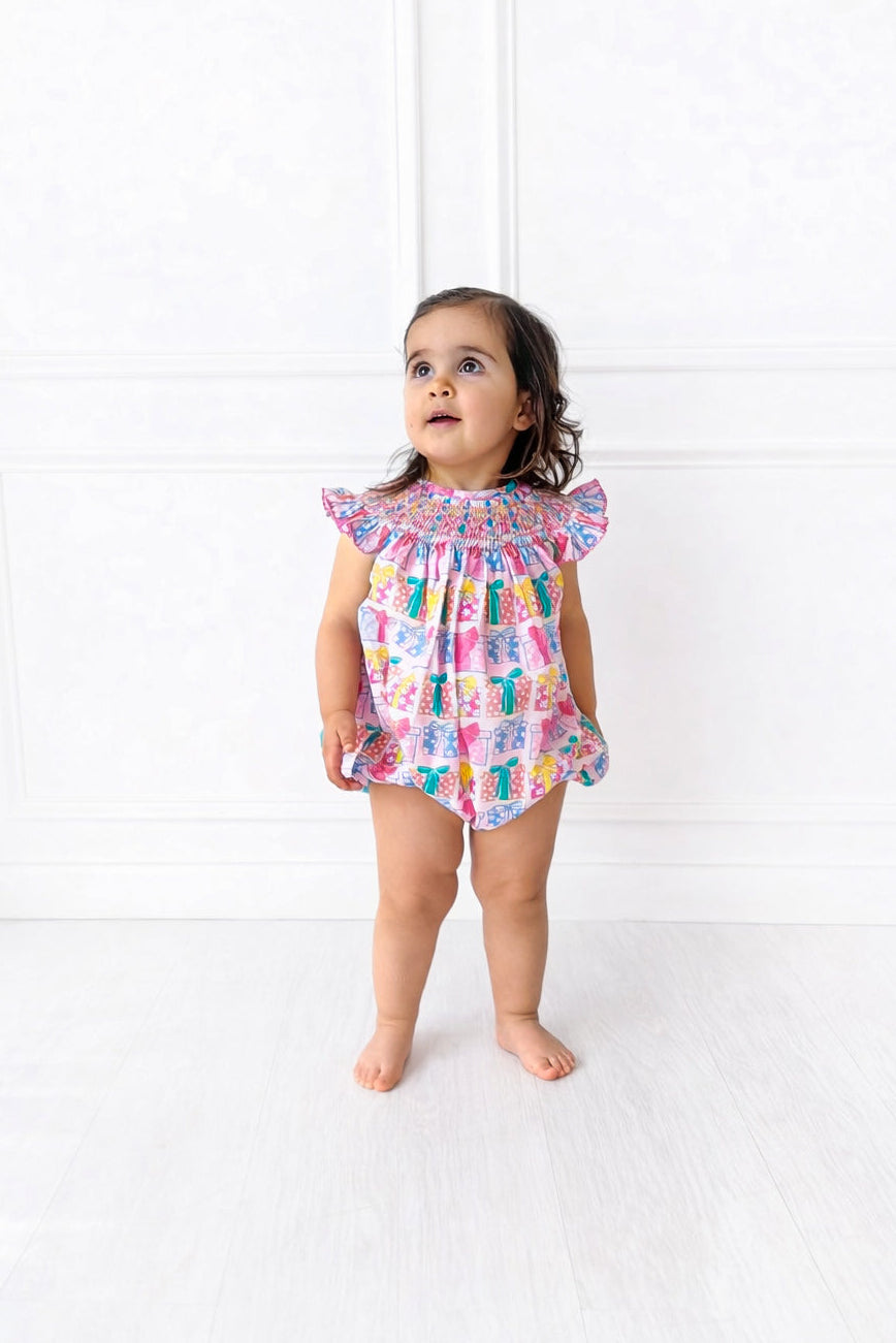 Floral Gift Smocked Bubble