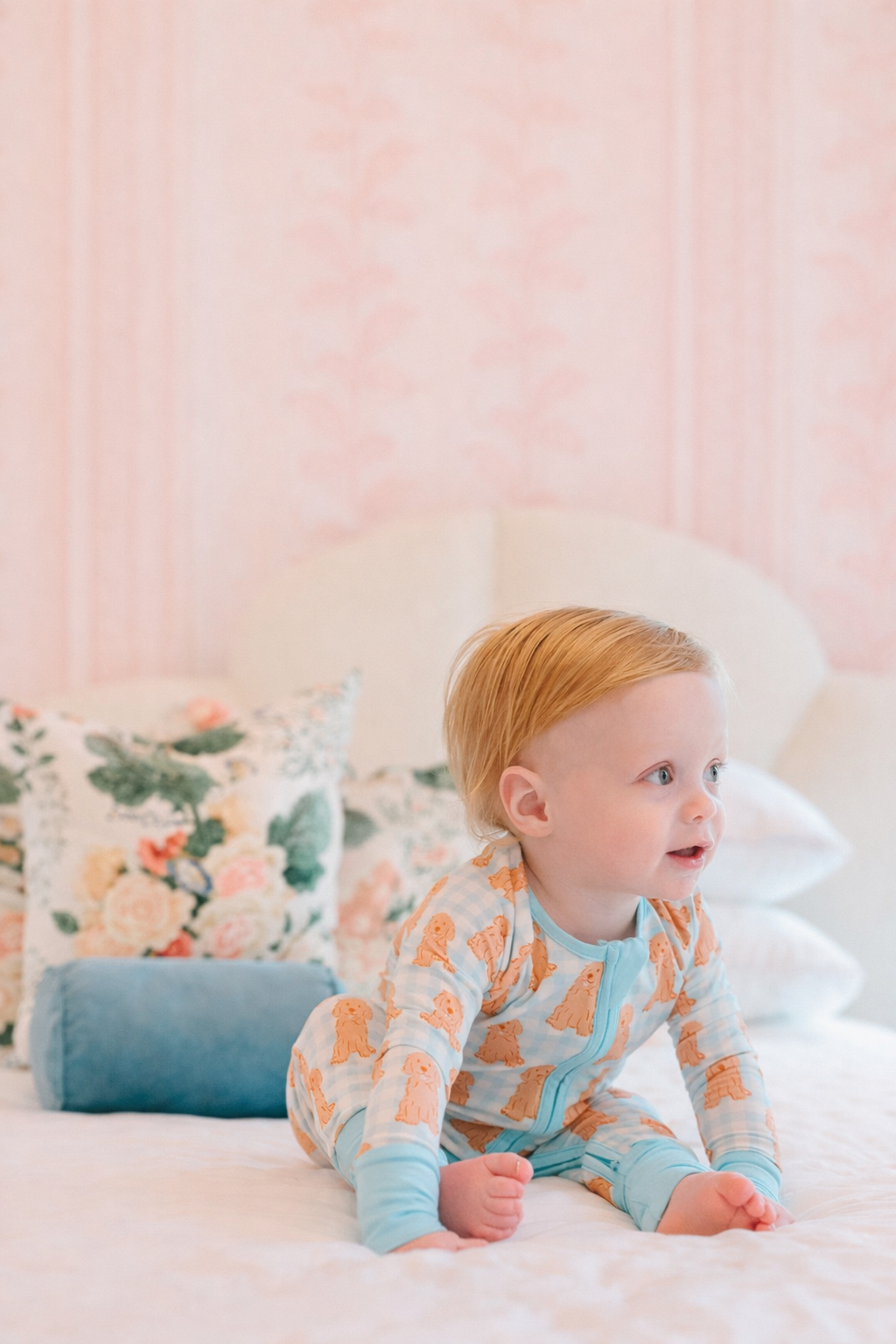 Blue Goldendoodle Zipper Romper