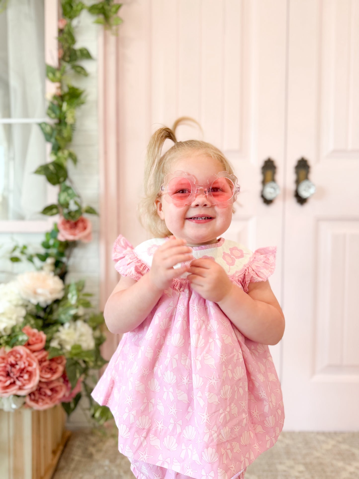 Pink Sunnies Diaper Cover Set