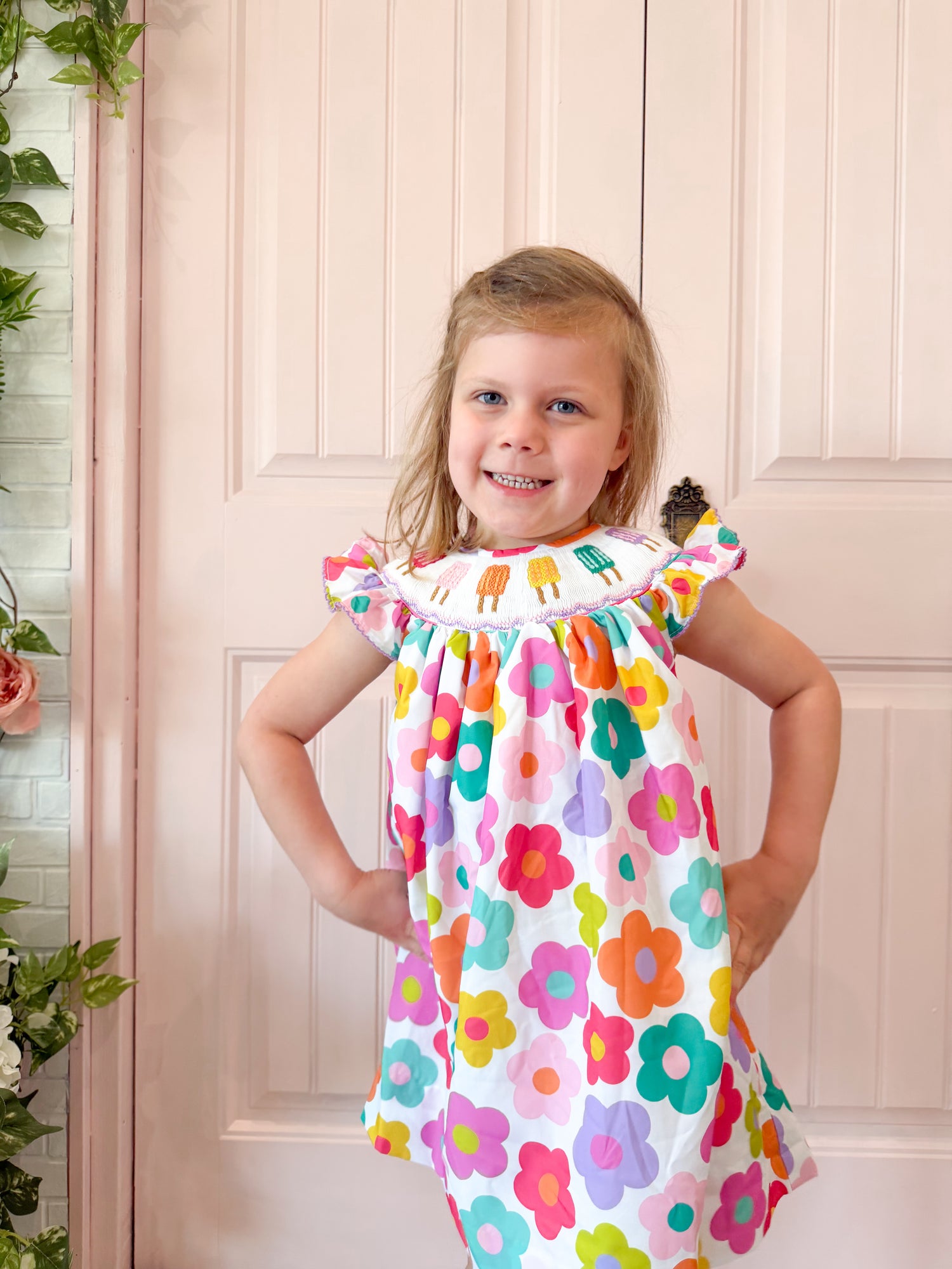 Colorful Floral Popsicle Smocked Dress I Poppy Kids Co 5 Colorful Floral Popsicle Smocked Dress I Poppy Kids Co 5