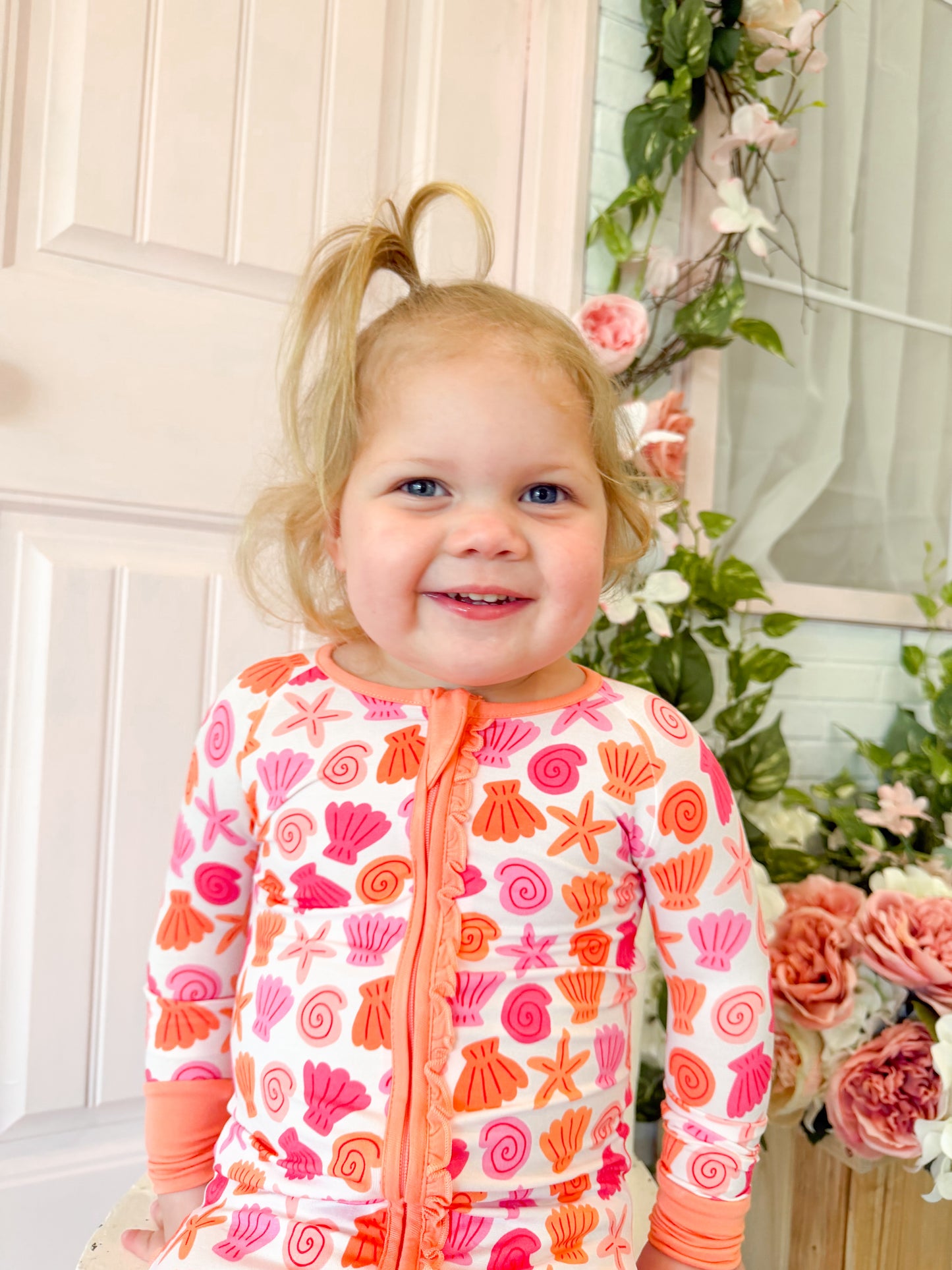 Pink Seaside Ruffle Romper