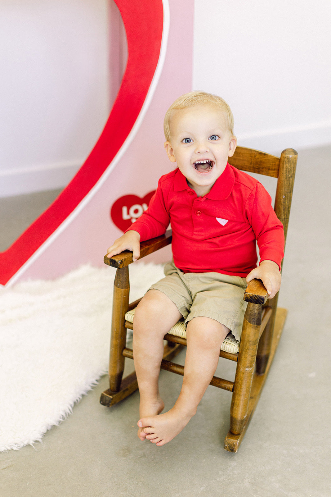 Red Heart Long Sleeve Boys' Polo