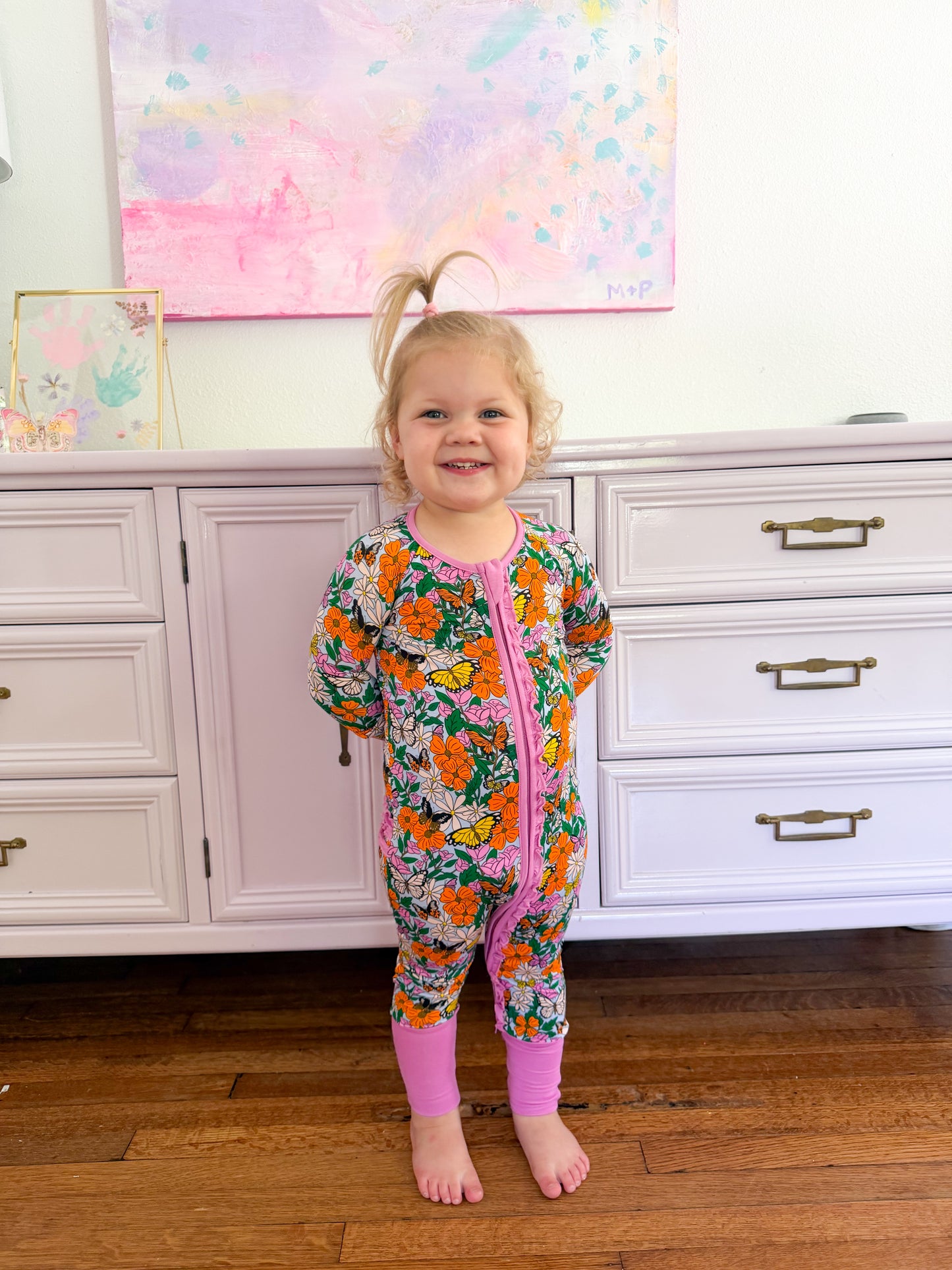 Butterfly Garden Ruffle Romper