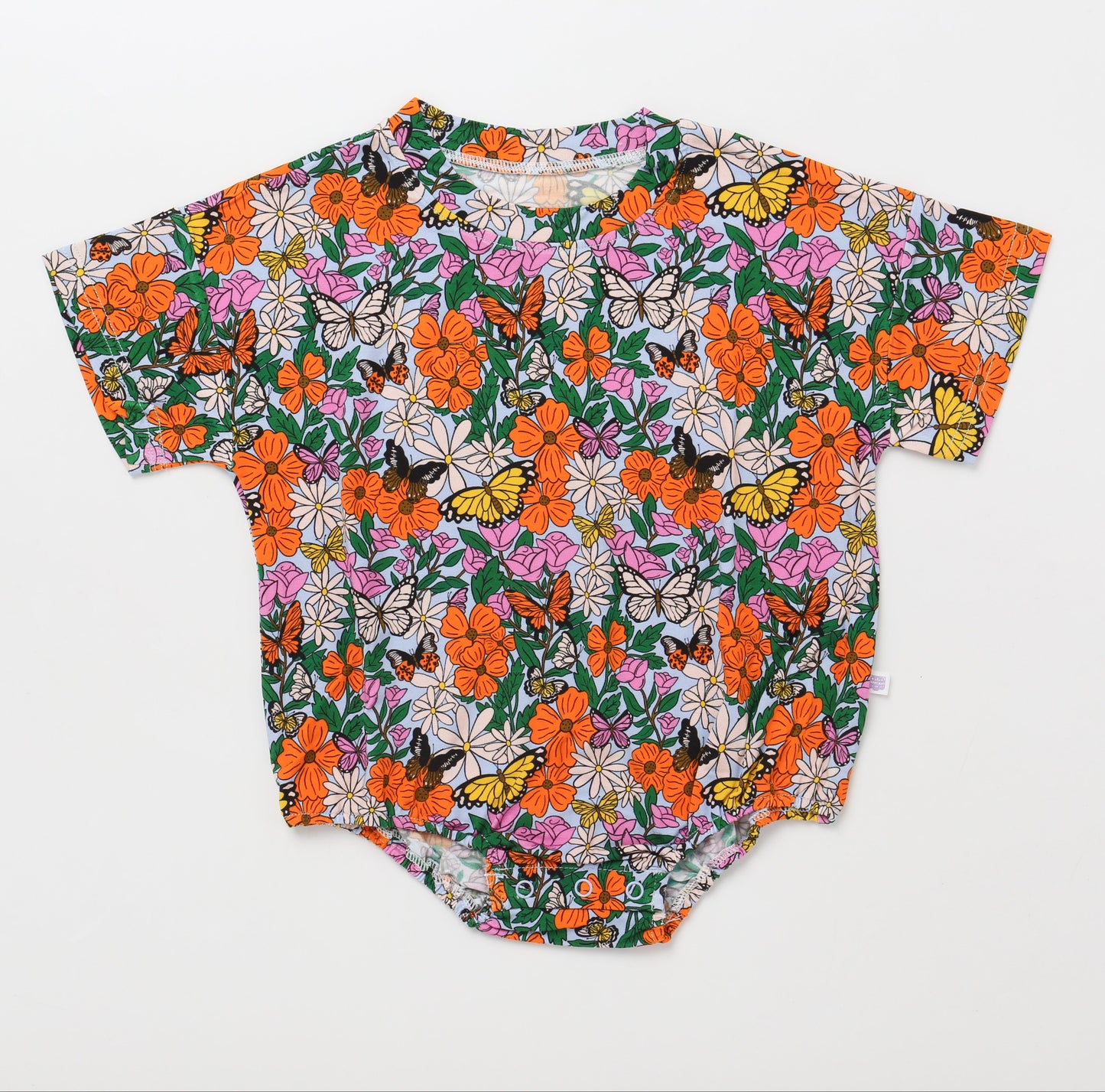 pink and orange butterfly bamboo t shirt bubble