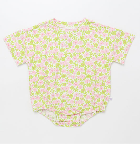 pink and green floral baby and toddler t shirt bubble