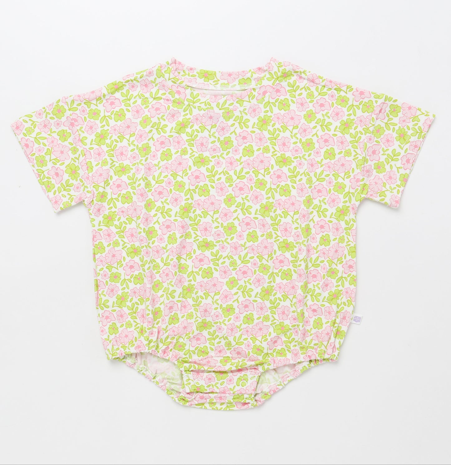pink and green floral baby and toddler t shirt bubble