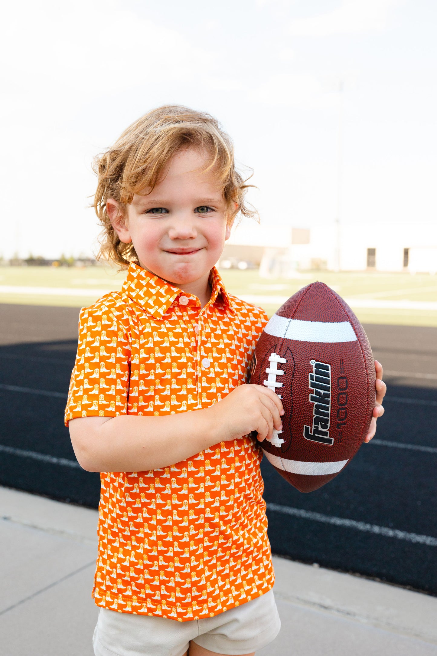 Orange and White Gameday Performance Boys Polo I Poppy Kids Co