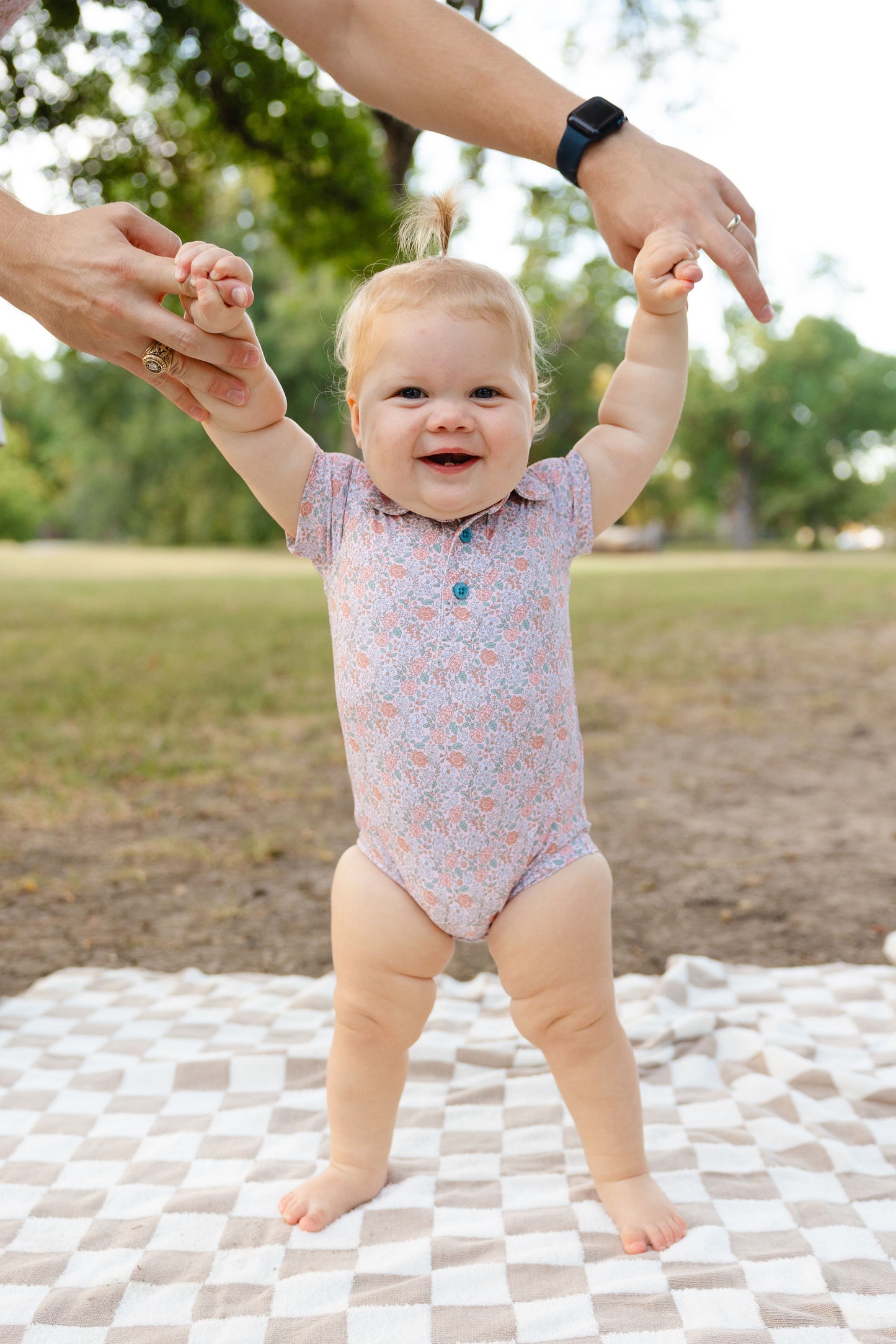 Blake Floral Polo Onesie 0 6m