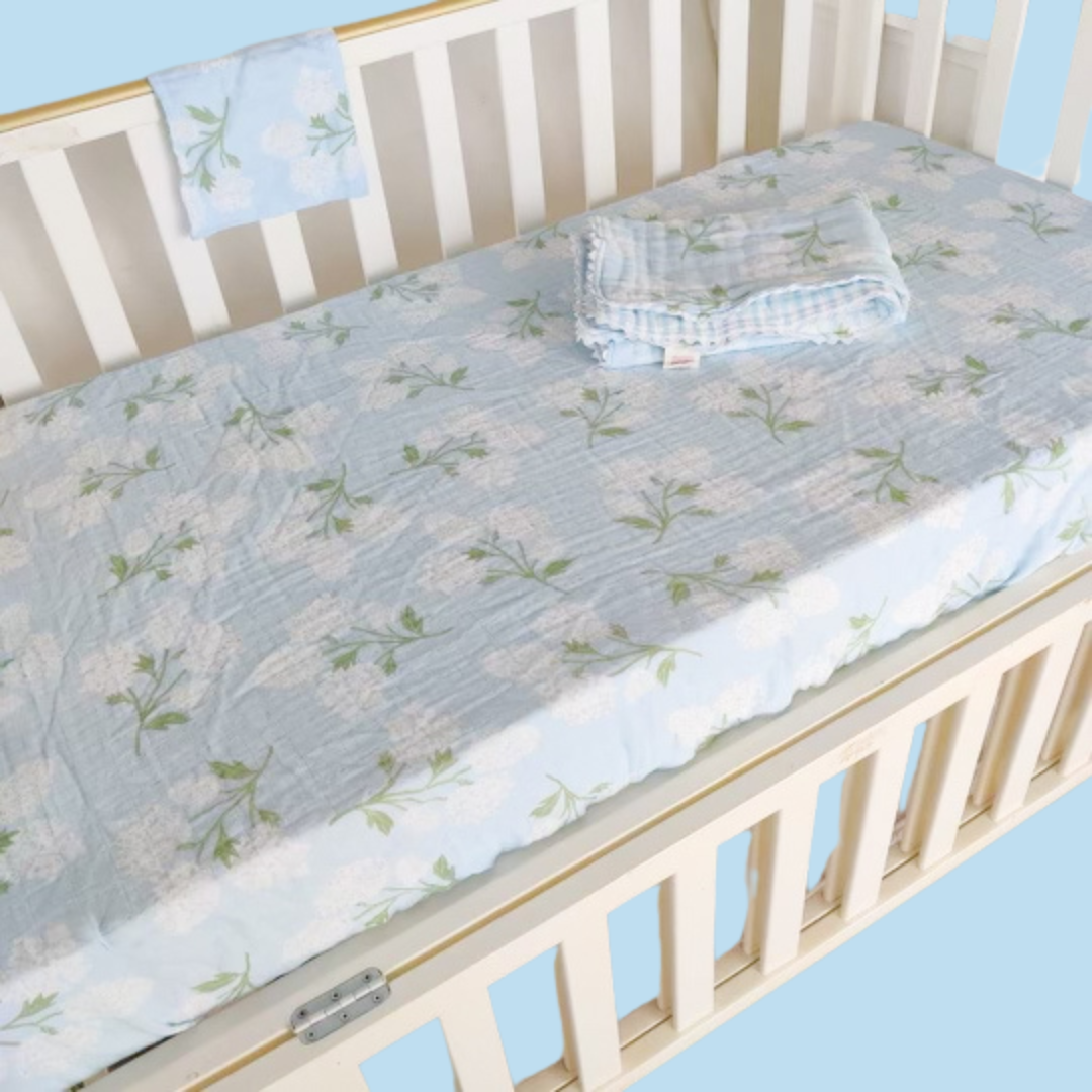 Blue crib sheet sales