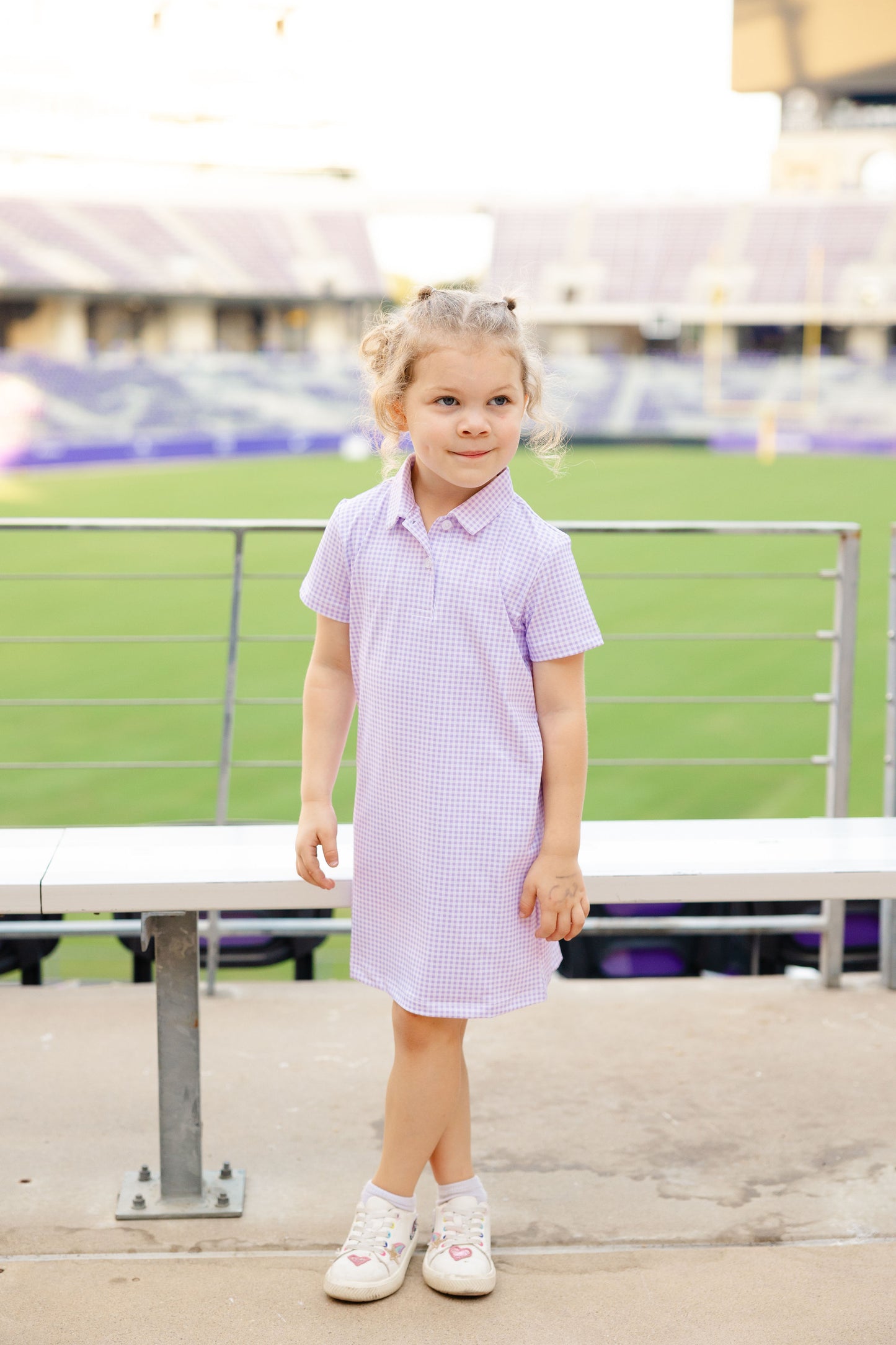 Purple Plaid Polo Dress