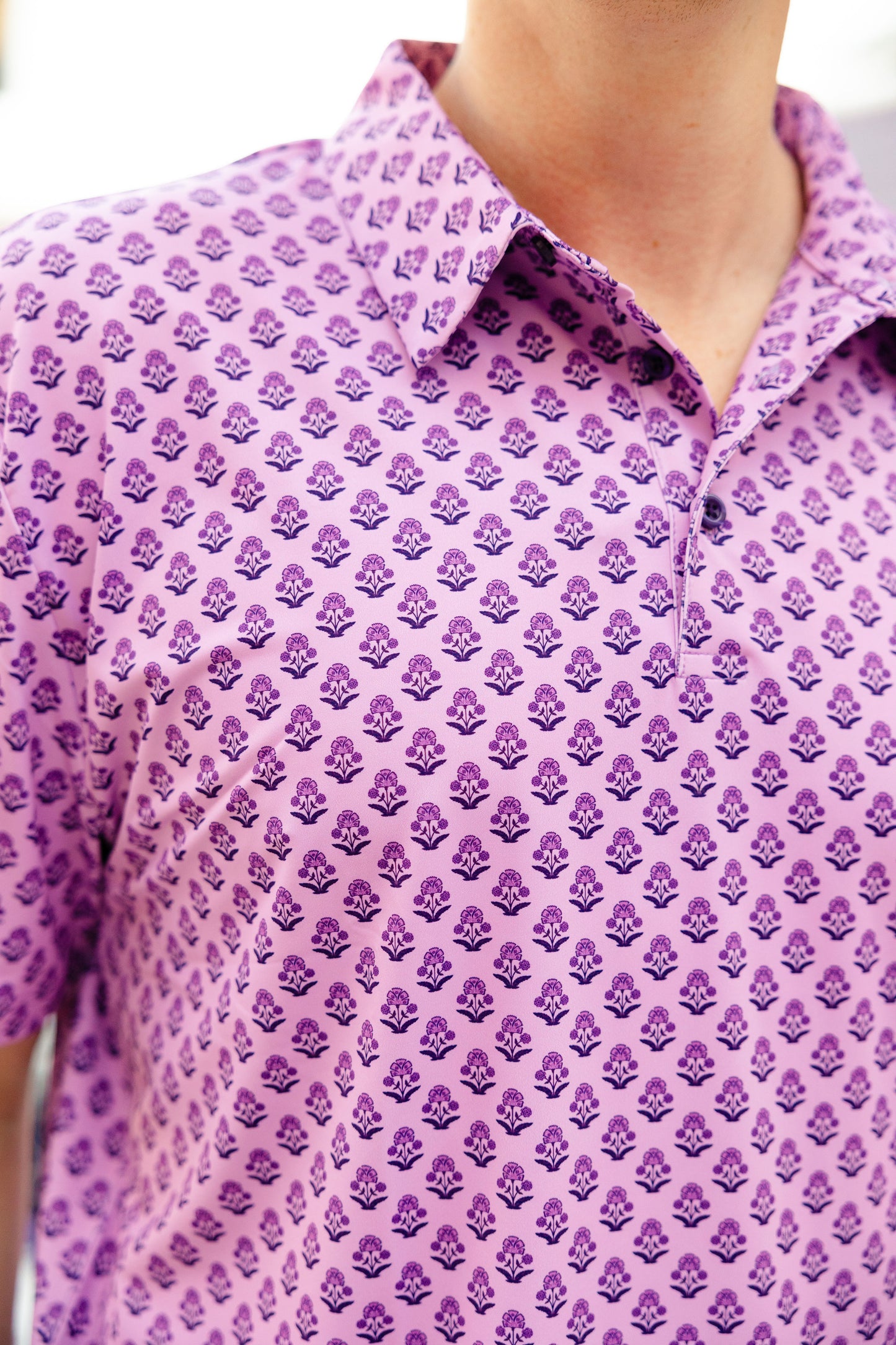 Purple Block Print Men's Polo