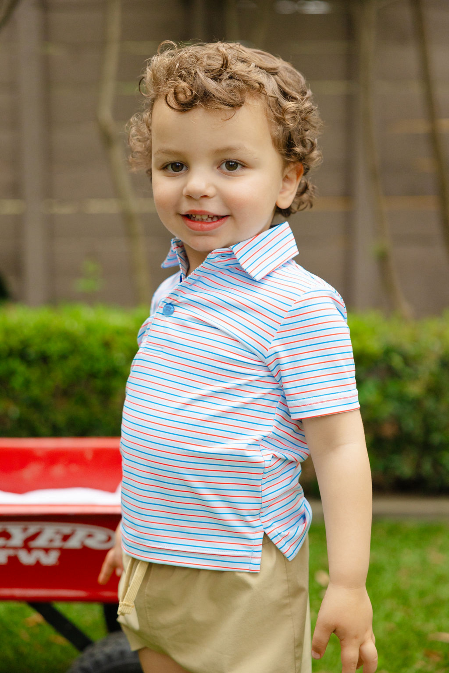 Red, White and Blue Stripes Boys' Polo (FINAL SALE)