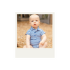 Alternating Blue Stripes Polo Onesie