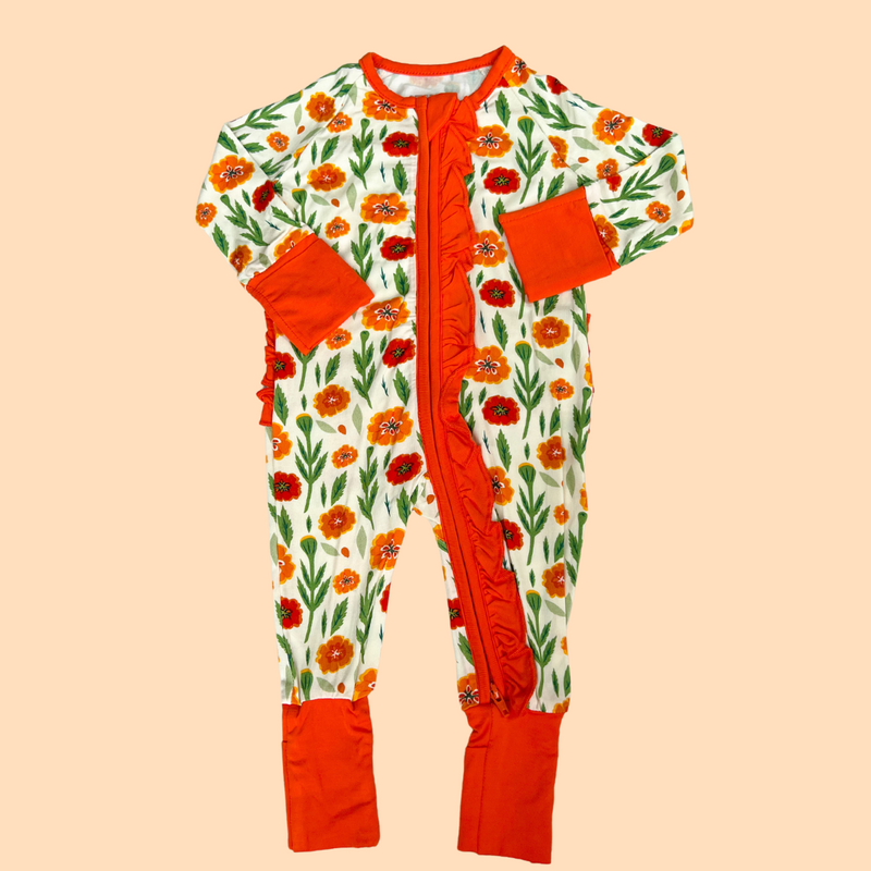 Baby boy Holiday velvet pajamas - Poppy red