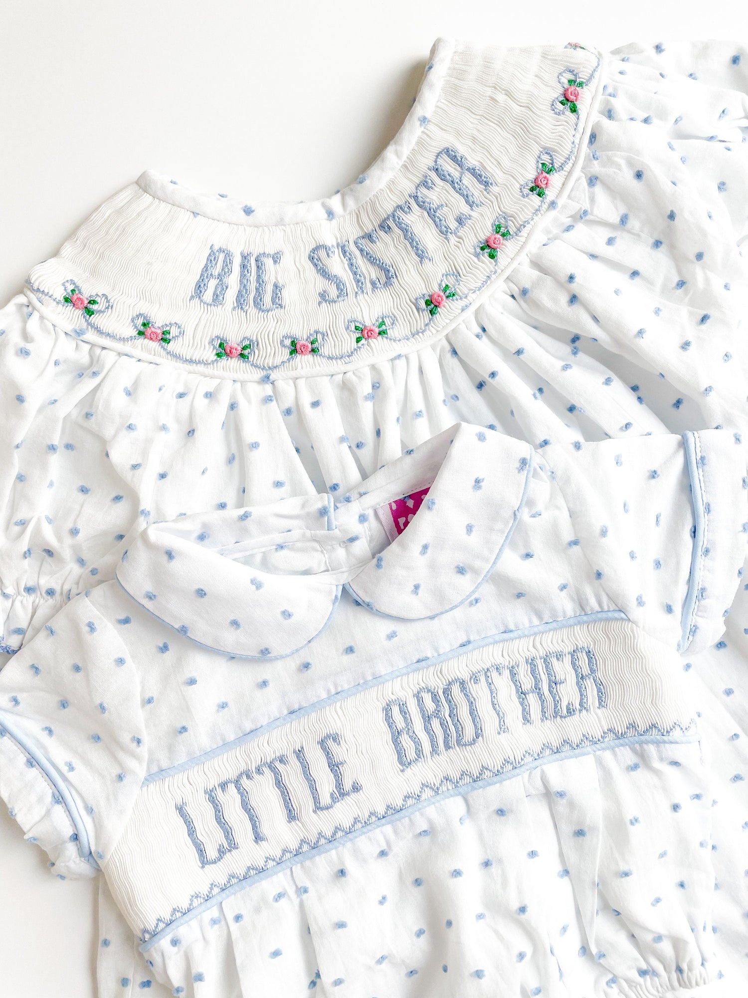 Big sister and little brother smocked outfits
